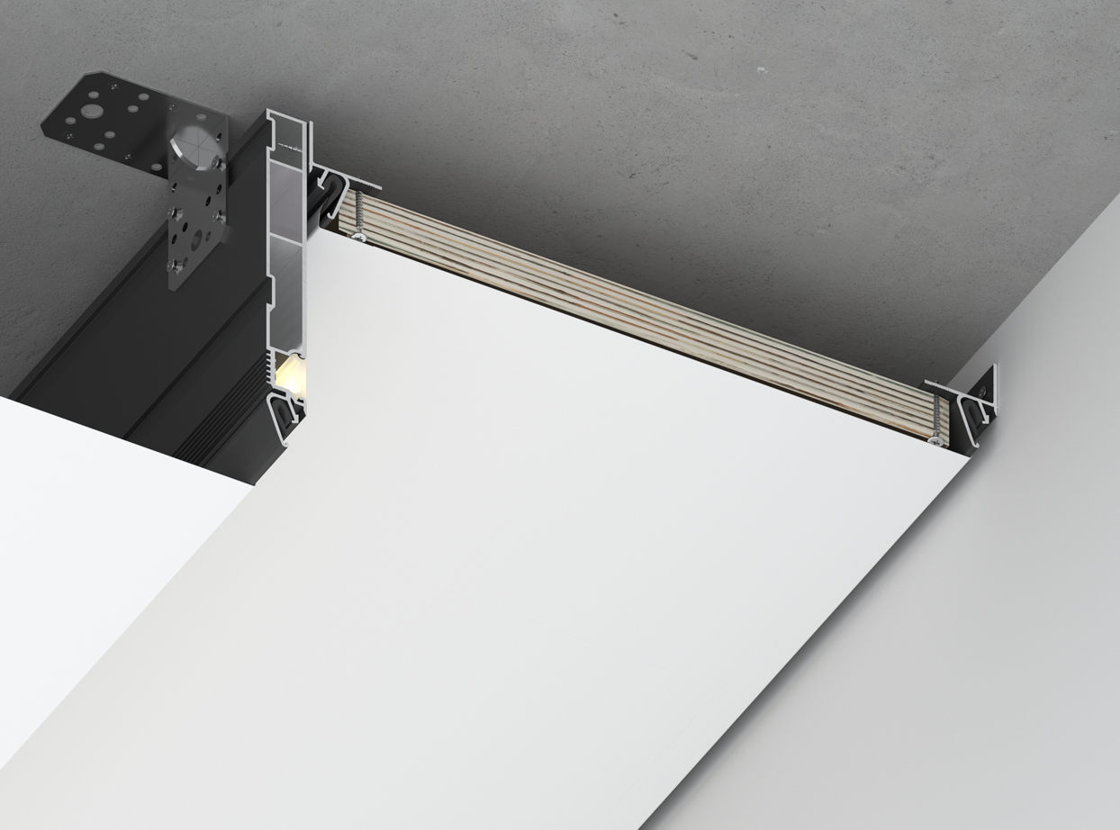 Комплект карнизной ниши FIELD 100 чёрный, 4м