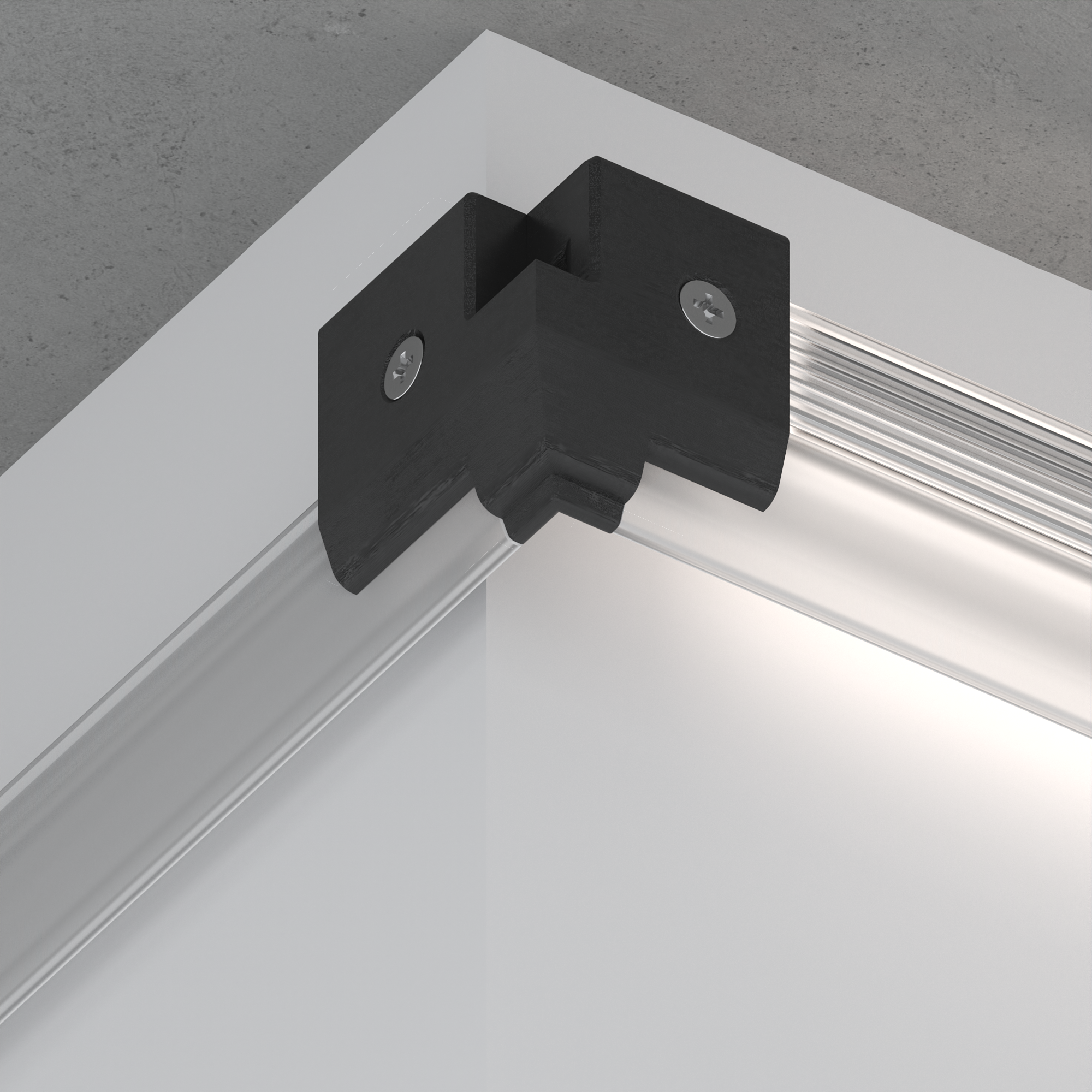 Стыковочный элемент LOCK Парящий-теневой, внешний угол, правый, чёрный